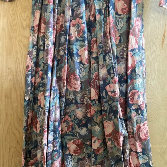 1980s Laura Ashley Great Britain Cottagecore Prairie Dress Lace Collar US10/UK12 - Picture 7 of 10